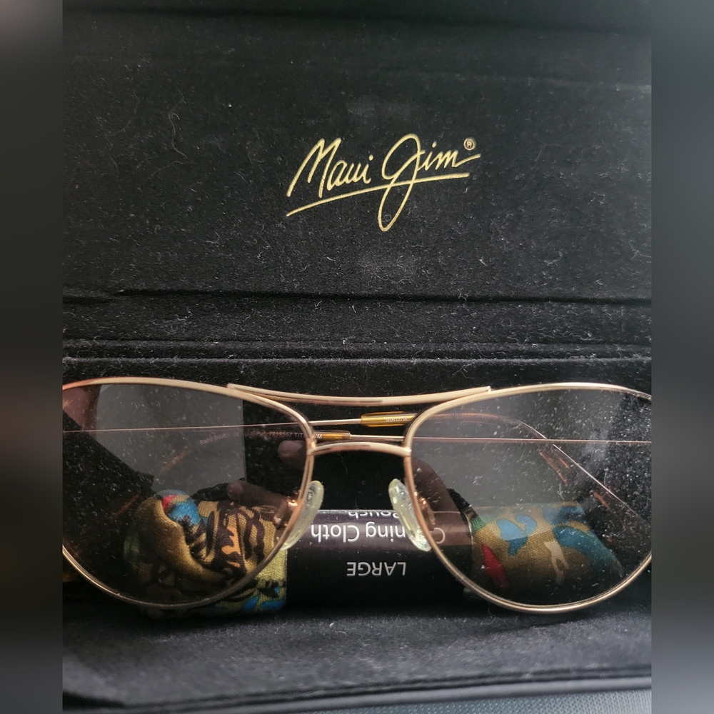 Maui Jim Gold Aviator Sunglasses